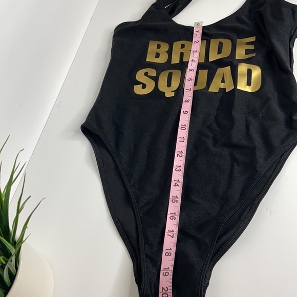 Dixperfect Bride Squad Black and Gold Swimsuit Size XL NWOT - Picture 4 of 8